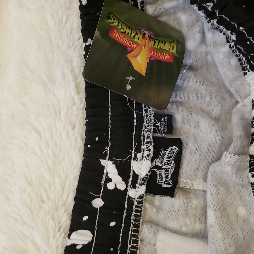 Power Rangers Black White Paint Splatter Shorts size L for girls and women - Picture 6 of 9